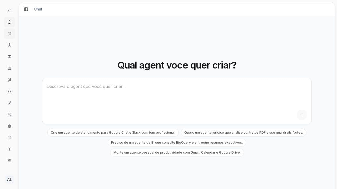 Screenshot real da tela Agent Builder